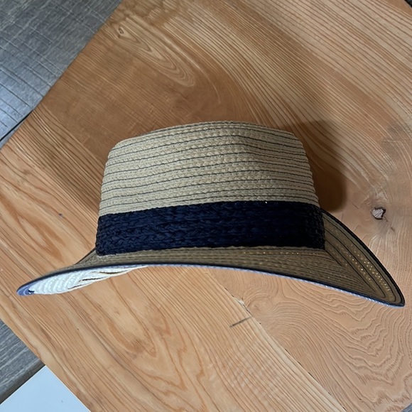 J crew topstitched straw hat; size M/L - Picture 2 of 7